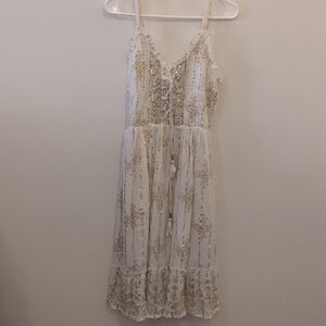 Embroidered Cream Dress